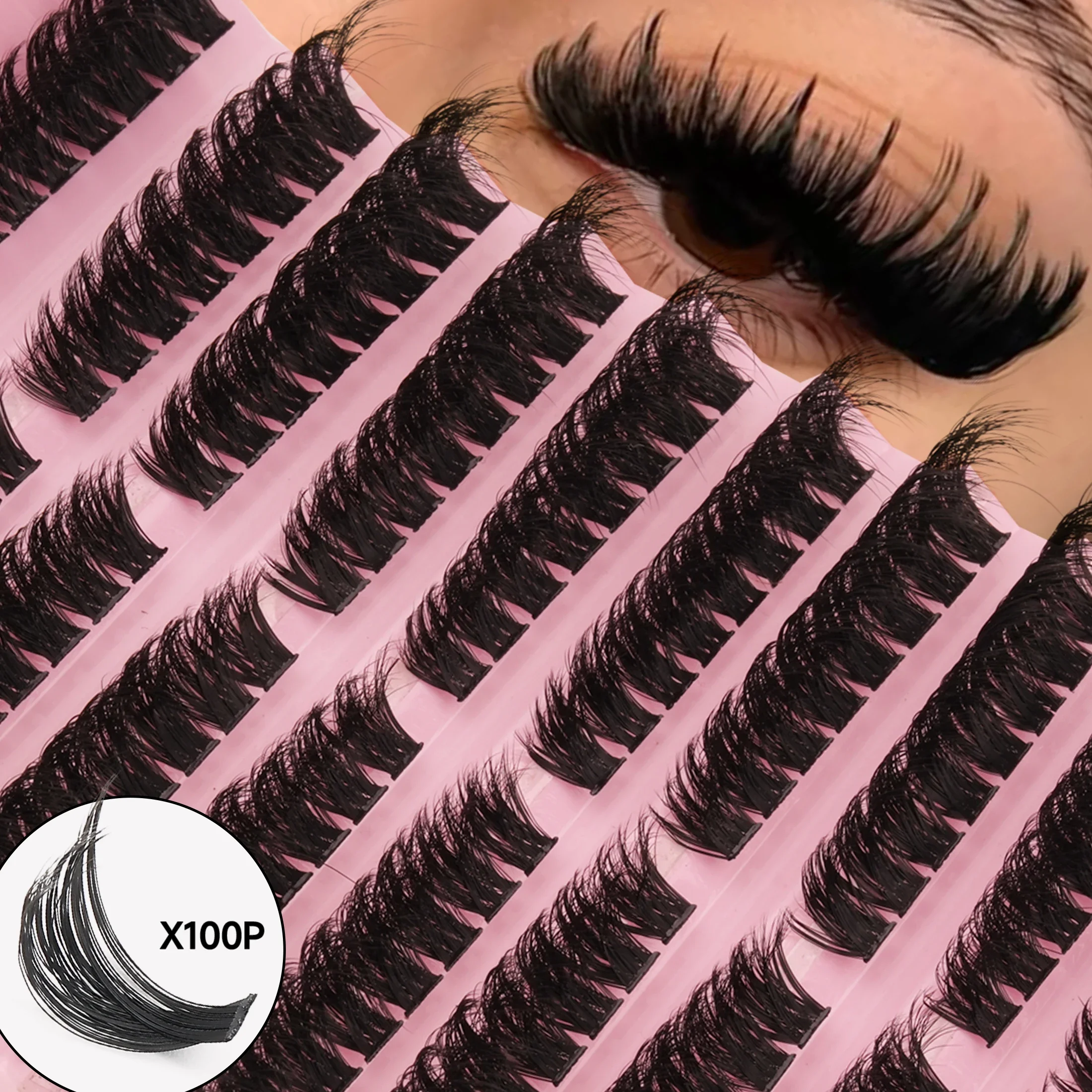 Mega Volume Lash - 100Pcs D Curl Lash Clusters Mega