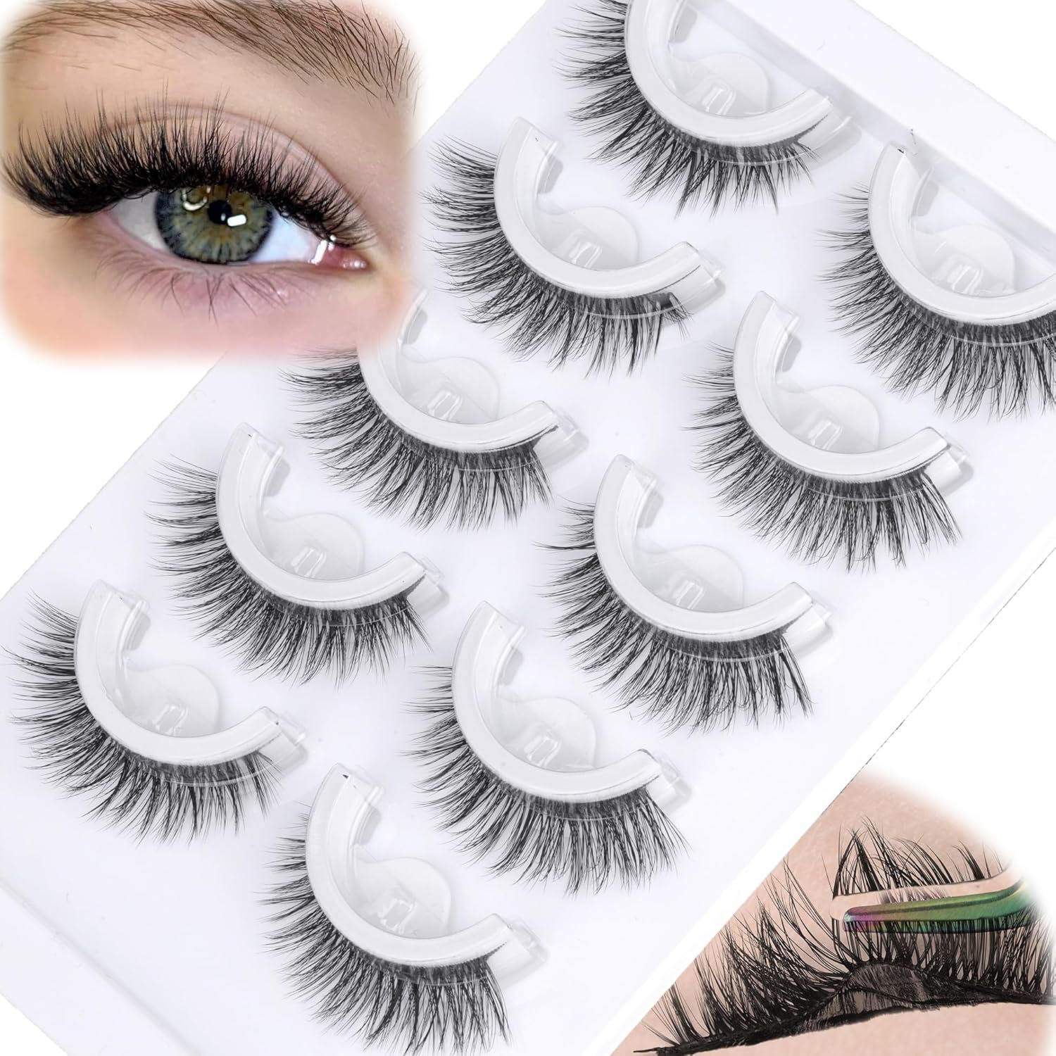 5 Pairs Pre glued half lashes  - Eyelash Extension Japanese ulasan dan harga